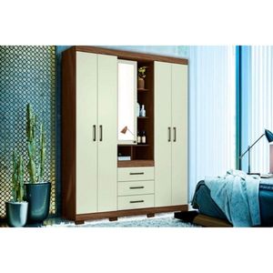 Guarda Roupa 5 Portas E 3 Gavetas Havana Star 5.3 Jatobá-areia