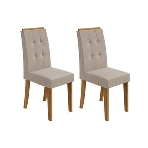 Kit 2 Cadeiras De Cozinha Celebrare Amêndoa-suede Creme - Lopas