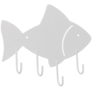 Gancho De Parede Aramado Peixe Para Pendurar Xícaras Branco