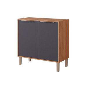 Gabinete De Cozinha Modulado Balcão Para Cooktop Divina Com 2 Portas 80cm Freijo-titanium - Mgm