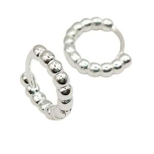 Brinco Argola Click Bolinhas Prata 925
