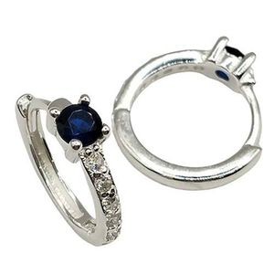 Brinco Argola Cravejada Com Ponto De Luz Colorido Prata 925