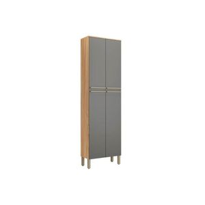 Módulo Cozinha Ronipa Nápoli Prime Paneleiro C- 4 Portas 66x222cm Amendoa-grafite-ronipa