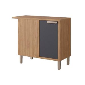 Módulo Cozinha Mgm Eloise Balcão C- Tampo Nicho De Canto C- 1 Porta 92cm Freijo-titanium-mgm