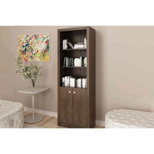 Estante Livreiro Solteiro Me4110 C/ 2 Portas E 3 Prateleiras Rústico - Tecno Mobili