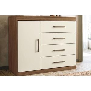 Cômoda Solteiro 1.4 Plus C/ 1 Porta E 4 Gavetas Jatobá/areia - Santos Andirá