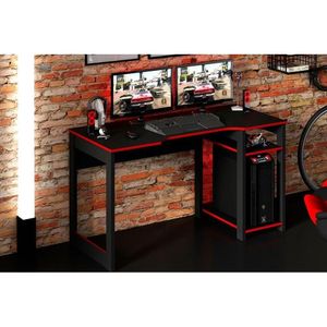 Mesa De Computador Solteiro Gamer Me4152 Preto-vermelho - Tecno Mobili