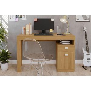 Mesa De Computador Solteiro Melissa 1 Porta E 1 Gaveta Nature - Permóbili