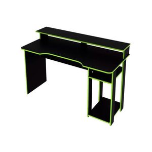 Mesa De Computador Solteiro Gamer Me4153 Preto-verde - Tecno Mobili