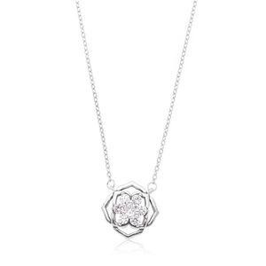 Colar Delicado Feminino Flor Prata 925