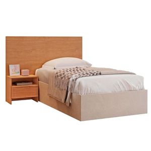 Painel Cama Box Madeirado Solteiro Prime C- 1 Mesa E 1 Gaveta Freijo Cumaru - Novo Horizonte