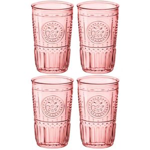 Conjunto De Copos Luigi Bormioli Cooler Romantic 475 Ml Rosa