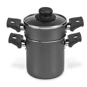 Mini Cuscuzeira Multiflon Antiaderente Com Alça Tpa Versátil Cinza