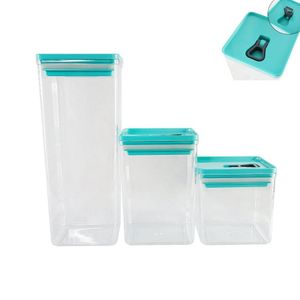 Kit Organizador Hermético Dubai Com 3 Potes Praticidade E Organização Para Sua Cozinha Verde