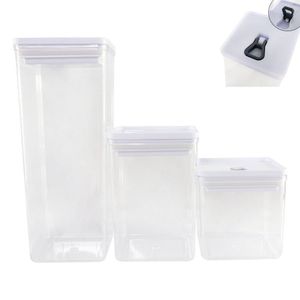 Kit Organizador Hermético Dubai Com 3 Potes Praticidade E Organização Para Sua Cozinha Branco