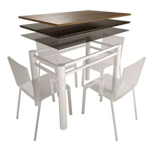 Base Retangular Para Mesa Jantar Branco1.20mt Ref. Cv01