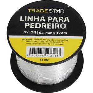 Linha Pedreiro Nylon Lisa 0,8mmx100m Bca Com 2 Tradestar