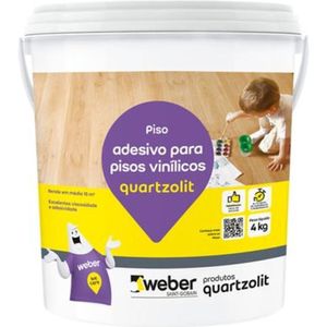 Adesivo Para Piso Vinílico Branco Balde 4kg Quartzolit