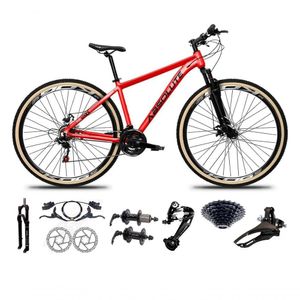 Bicicleta Aro 29 Absolute Nero 5 Freio Hidráulico K7 27v Garfo Com Trava Pneu Com Faixa - Vermelho Tam.19