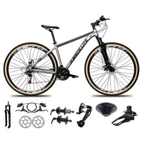 Bicicleta Aro 29 Absolute Nero 5 Freio Hidráulico K7 27v Garfo Com Trava Pneu Com Faixa - Cinza Tam.23