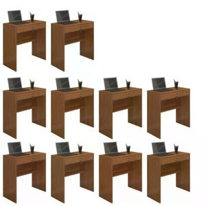Kit 10 Escrivaninhas Andorinha Cinamomo 1 Gaveta Com Chave Jcm Movelaria
