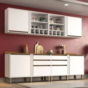 Armário De Cozinha 4 Peças Perola Salleto Branco