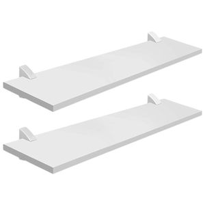 Kit Com 2 Prateleira Estante Mdf Branca 2 60x20