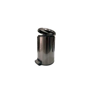 Lixeira Inox De Chão Grafite Com Pedal 12l