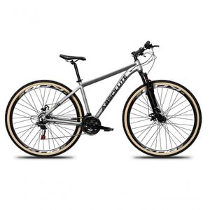 Bicicleta Aro 29 Absolute Nero 5 Alumínio 27v K7 Freio Disco Mecânico Garfo Suspensão Pneu Com Faixa - Cinza Tam.23