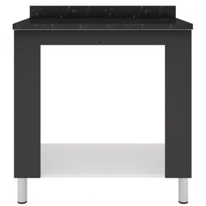 Balcão Para Forno E Cooktop Rubi Com 5 Bocas Bartira Branco Com Grafite