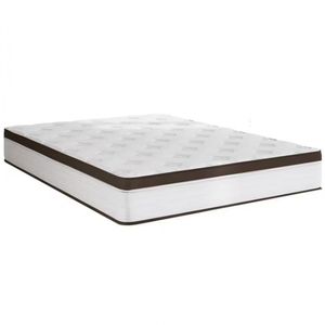 Colchão De Casal Portobel Noah Ortopédico Com Molas Ensacada Branco Com Marrom