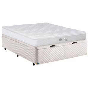 Colchão De Casal Umaflex Itália Com Pillow Top + Caixa Base Branco