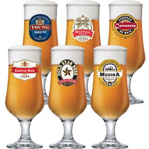 Conjunto Taças Para Cerveja Ruvolo Barcelona 370 Ml 6 Peças Transparente
