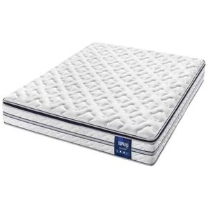 Colchão Casal Americanflex Topázio Gel Com Pillow Top Branco Com Azul