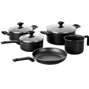 Conjunto De Panelas 5 Peças Multiflon Amora Antiaderente Preto