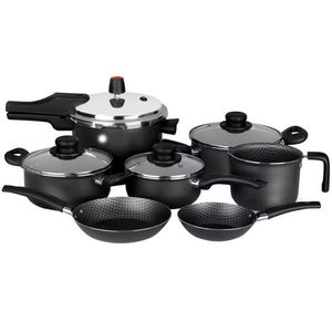 Conjunto De Panelas 7 Peças Multiflon Gourmet Antiaderente Preto