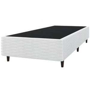 Base Box Solteiro New Itália Revestimento Jacquard Umaflex Branco