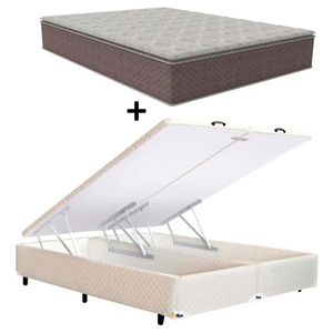 Colchão Queen Size Berlim Umaflex + Base Box Itaflex Castor-branco-bege