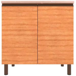 Balcão Bartira Cristal Mdp 15mm Com 2 Portas E 1 Prateleira Lâmina Mel