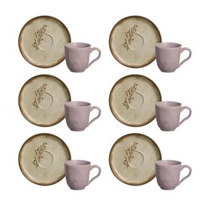 Conjunto De Xícaras Para Café Porto Brasil Stone Nativa Marrom