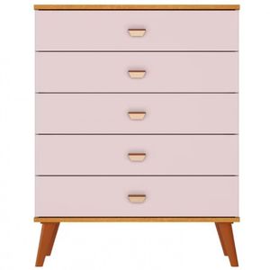 Cômoda Infantil Bartira Ternura Com 5 Gavetas Rosa