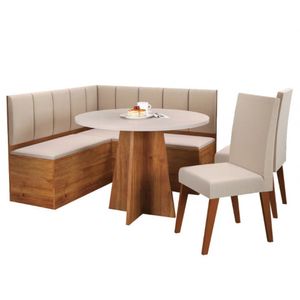 Conjunto De Sala De Jantar De Canto Patrick Viero Com 2 Cade Mel-bronze