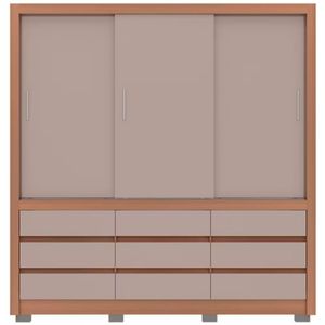 Guarda-roupa Bartira Arezzo Com 3 Portas E 9 Gavetas Avelã-cappuccino