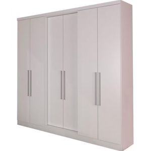 Guarda Roupa Casal Bartira Napoli Up 6 Portas 4 Gavetas Branco