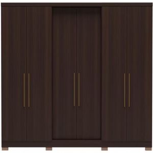 Guarda Roupa Casal Bartira Napoli Up 6 Portas 4 Gavetas Café