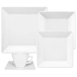 Aparelho De Jantar 20 Peças Oxford Quartier Em Porcelana Branco