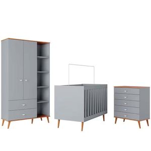 Guarda Roupa Infantil Ternura 2 Portas, 2 Gavetas Bartira Azul