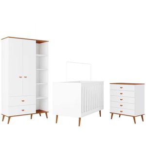 Guarda Roupa Infantil Ternura 2 Portas, 2 Gavetas Bartira Branco