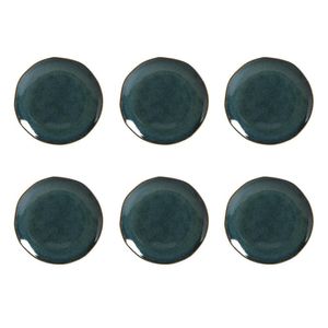 Conjunto De Pratos De Sobremesa Porto Brasil Orgânico Oceano Azul