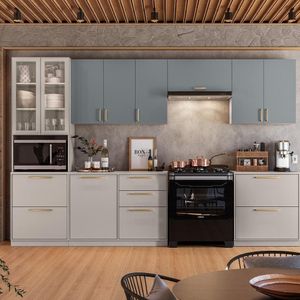 Cozinha Completa Essence 6 Peças 11 Portas 5 Gaveta Itatiaia Cinza